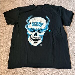 Stone Cold Black Graphic Skull T-Shirt